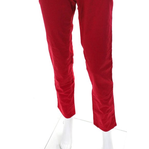 NEW Les Canebiers Straight Trousers Red Size Large - Picture 2 of 9